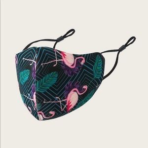 Pink Flamingo Tropical Print Face Mask